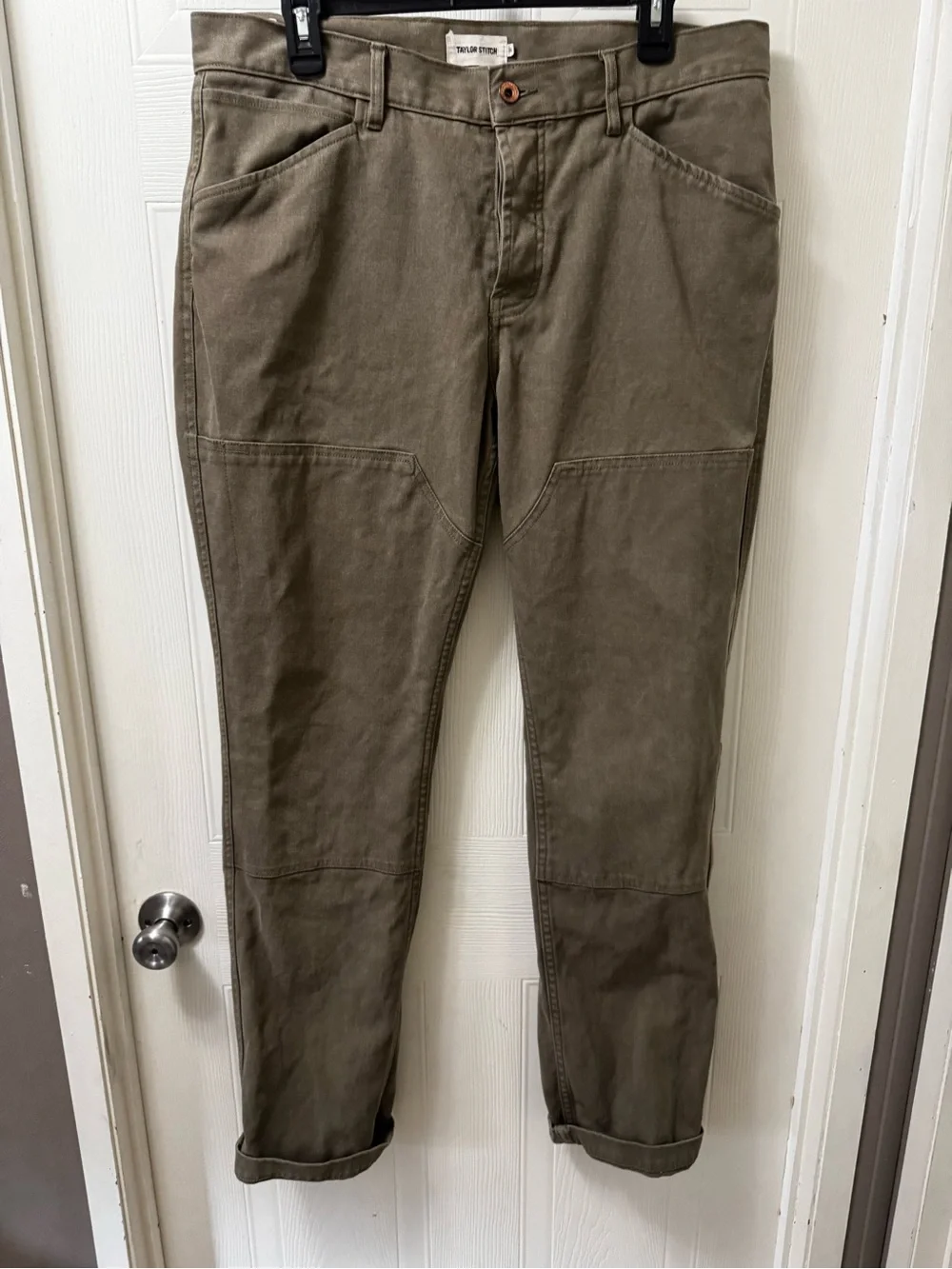 Taylor Stitch Olive Green Work Chinos